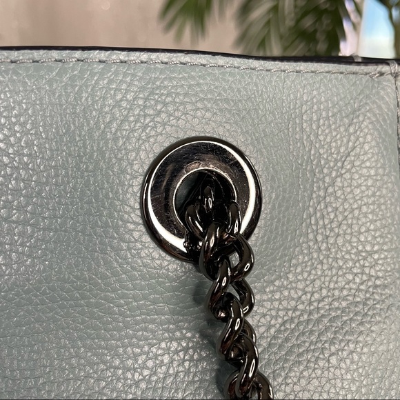 Coach Turnlock Chain Tote 27 57107 Chambray Blue - Picture 10 of 14